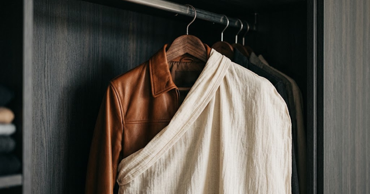 leather jacket with hood